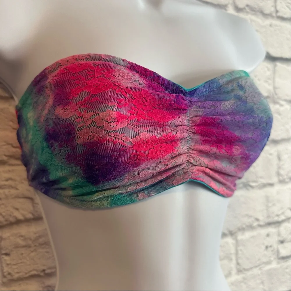 Victorias Secret PINK Rainbow Snow Cone Lace Bandeau Top Or Bra